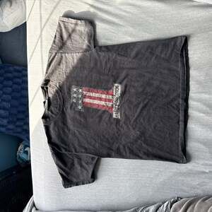 Vintage Harley-Davidson #1 American Flag Graphic T-Shirt, Faded Black, Size L